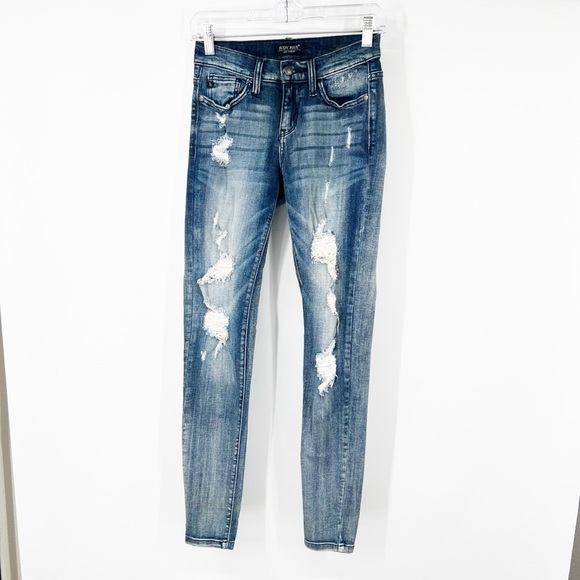 Judy Blue Mid-Rise Distressed Skinny Jeans - Picture 1 of 7